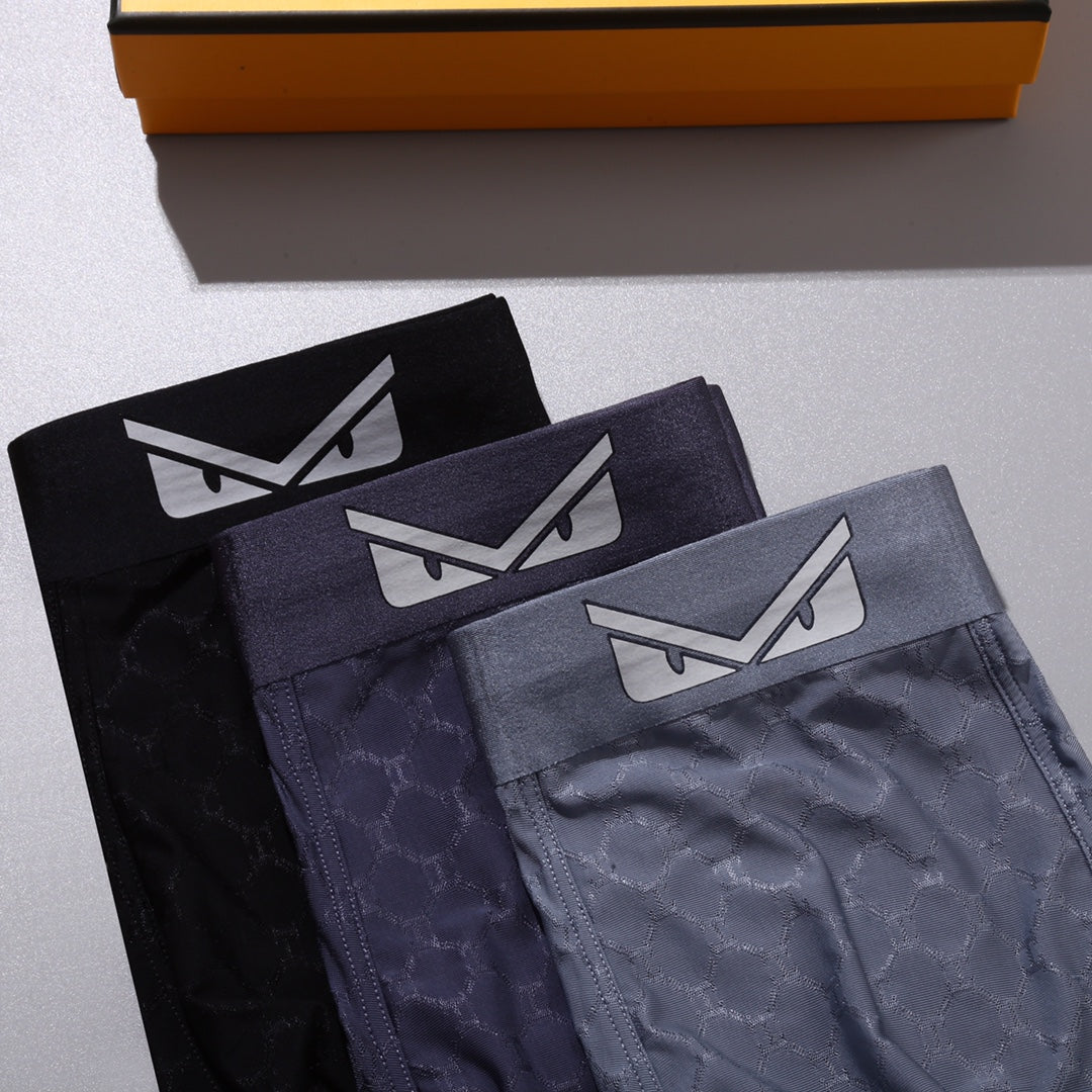 Fendi Small Eye-Style Patch Details Men's Boxer Briefs - 3-Piece Box
