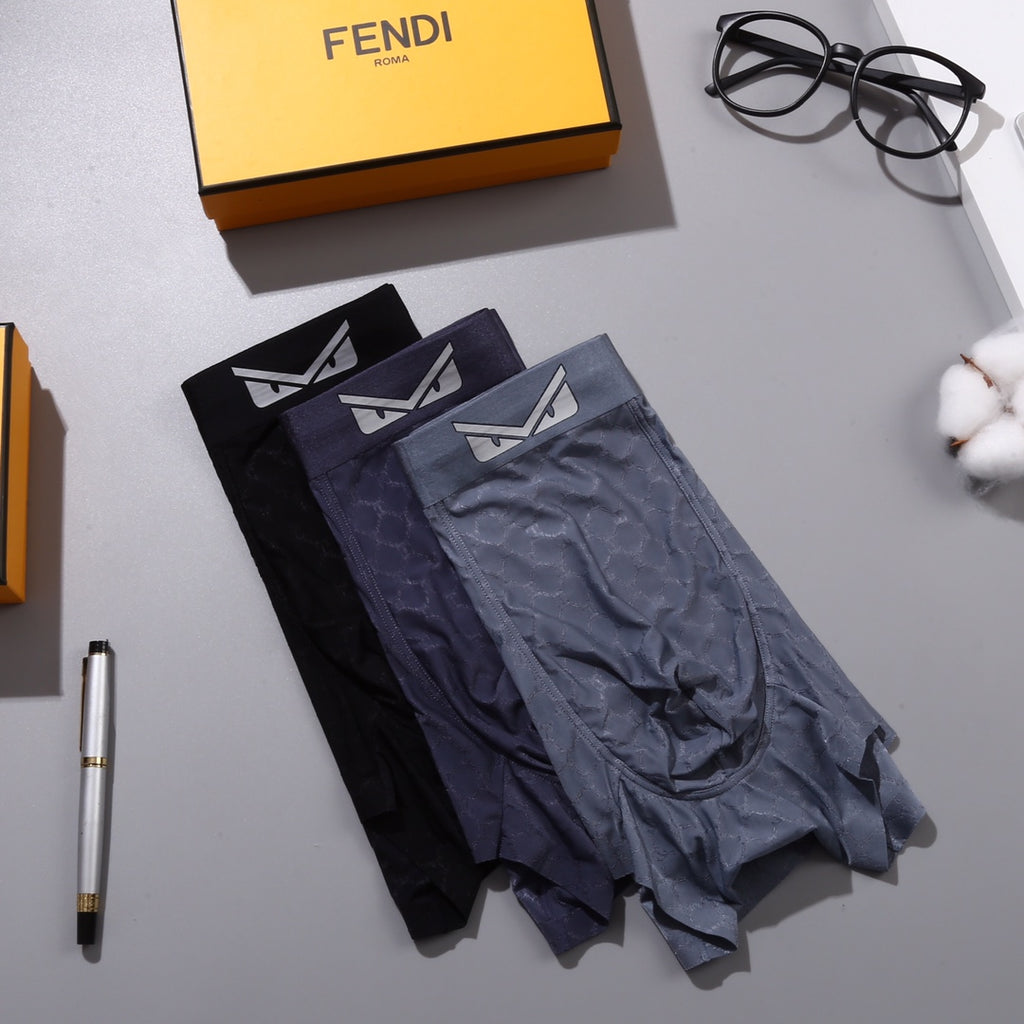 Fendi Small Eye-Style Patch Details Men's Boxer Briefs - 3-Piece Box