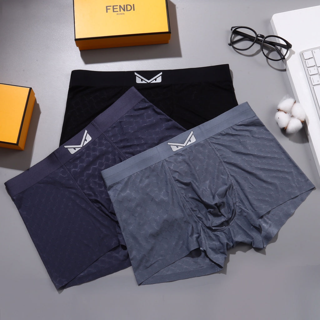 Fendi Nylon Blend Men's Boxer Briefs - 3-Piece Box