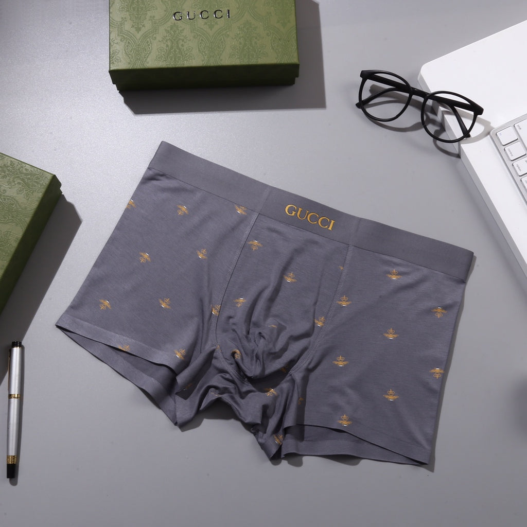 Gucci Visible Branded Waistband Or Emblem Details Men's Boxer Briefs - 3-Piece Box