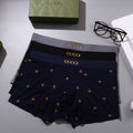 Gucci Small Gold-Tone Emblem Details Men's Boxer Briefs - 3-Piece Box