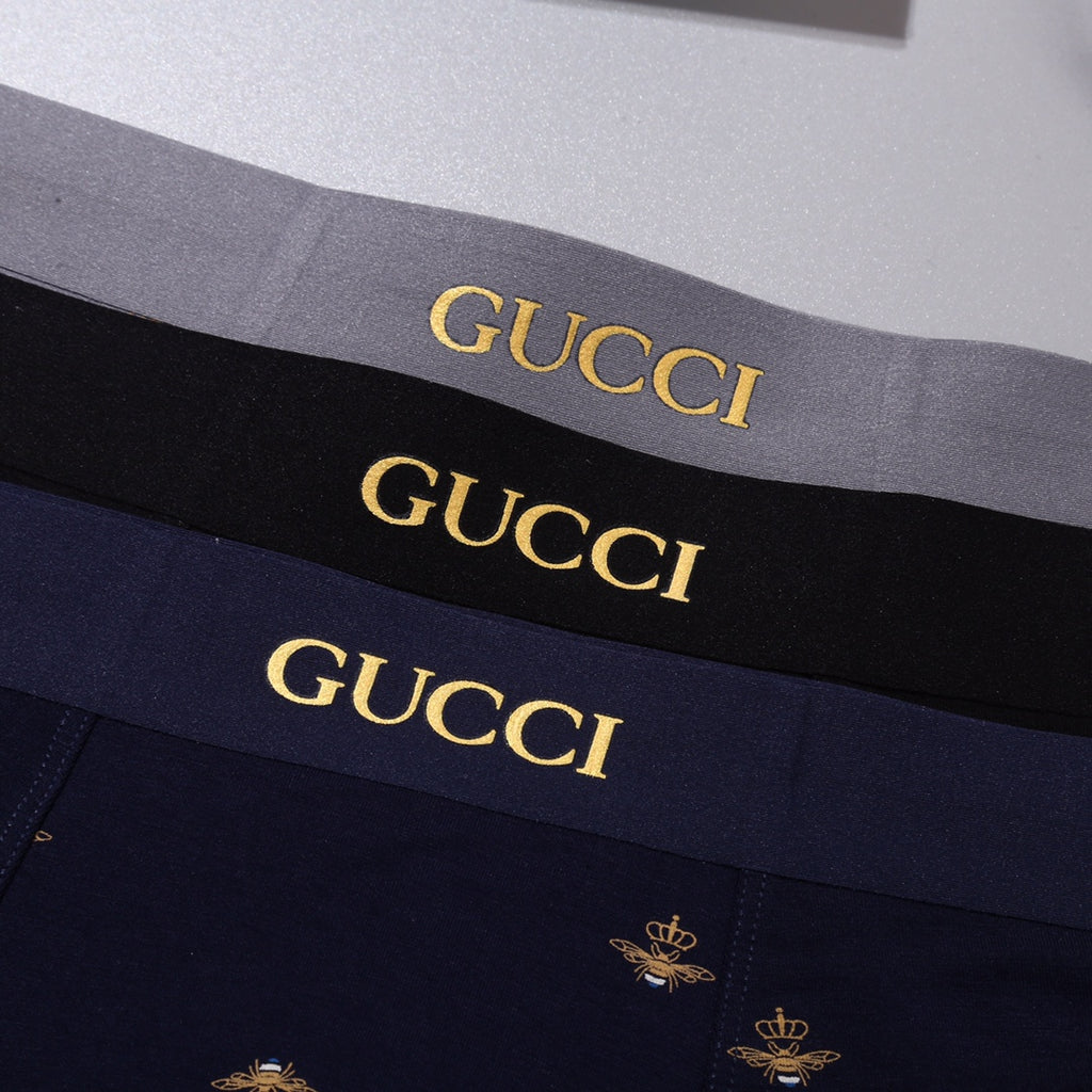 Gucci Small Bee Motifs Men's Boxer Briefs - 3-Piece Box