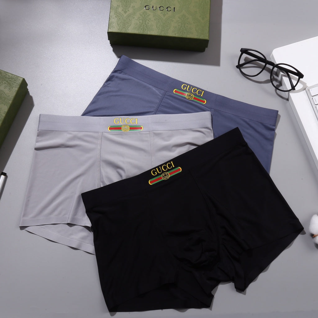Gucci Nylon-Blend Logo Detail Men's Boxer Briefs - 3-Piece Box