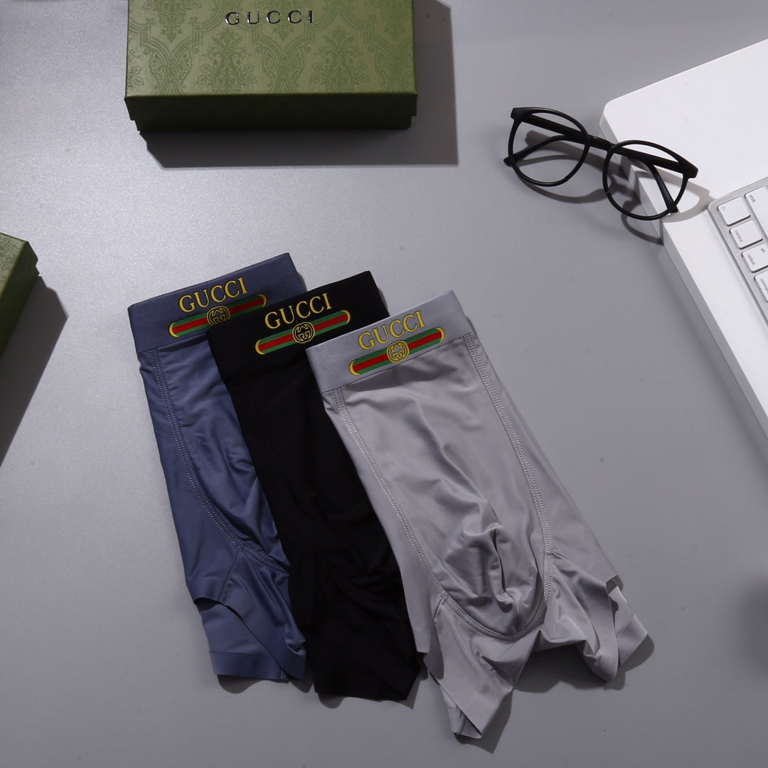 Gucci Tonal Logo Waistbands Men's Boxer Briefs - 3-Piece Box