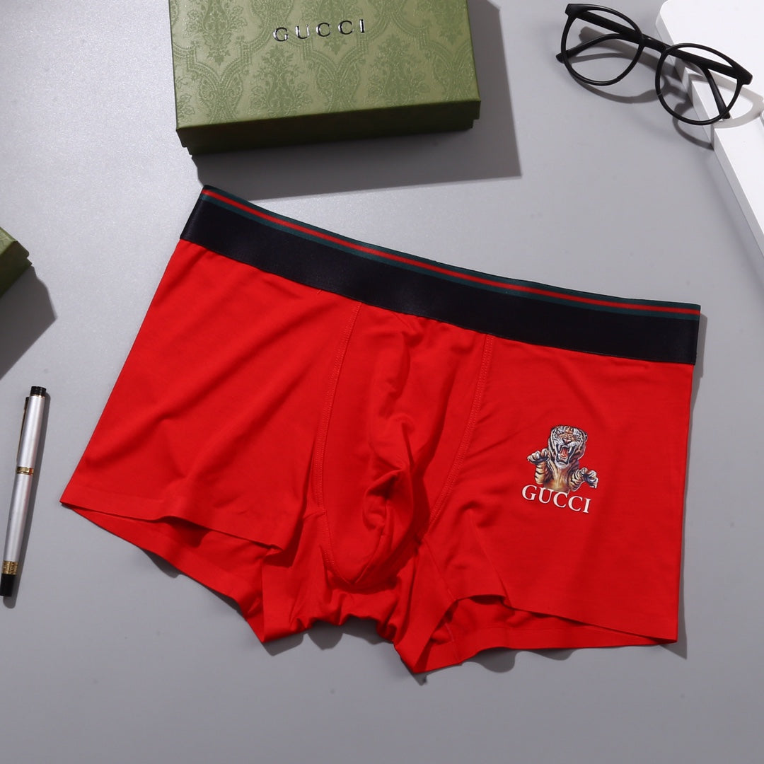 Gucci Visible Colour, Waistband And Emblem Details Men's Boxer Briefs - 3-Piece Box