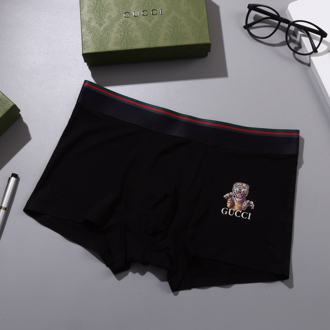 Gucci Visible Colour, Waistband And Emblem Details Men's Boxer Briefs - 3-Piece Box