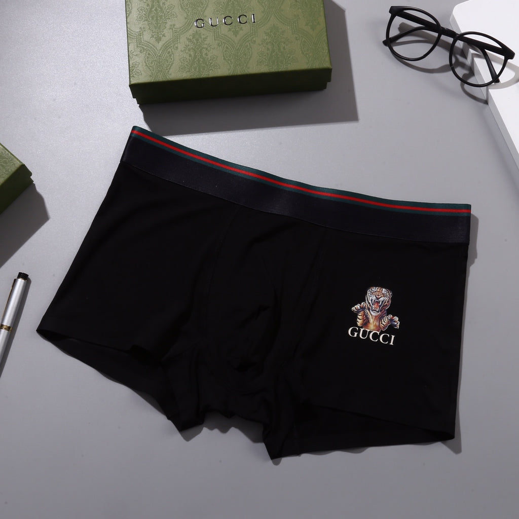 Gucci Visible Branded Waistband Or Emblem Details Men's Boxer Briefs - 3-Piece Box