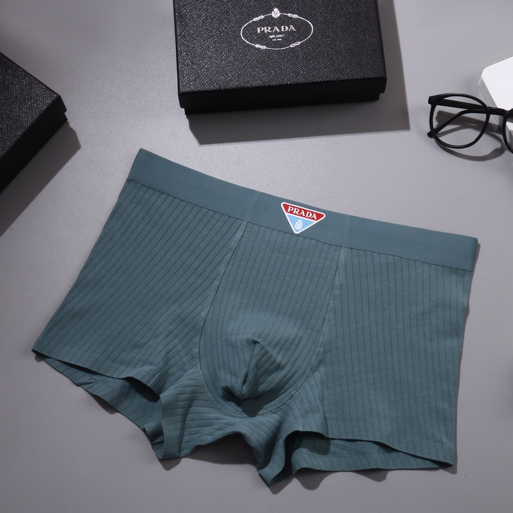 Prada Visible Branded Waistband Or Emblem Details Men's Boxer Briefs - 3-Piece Box