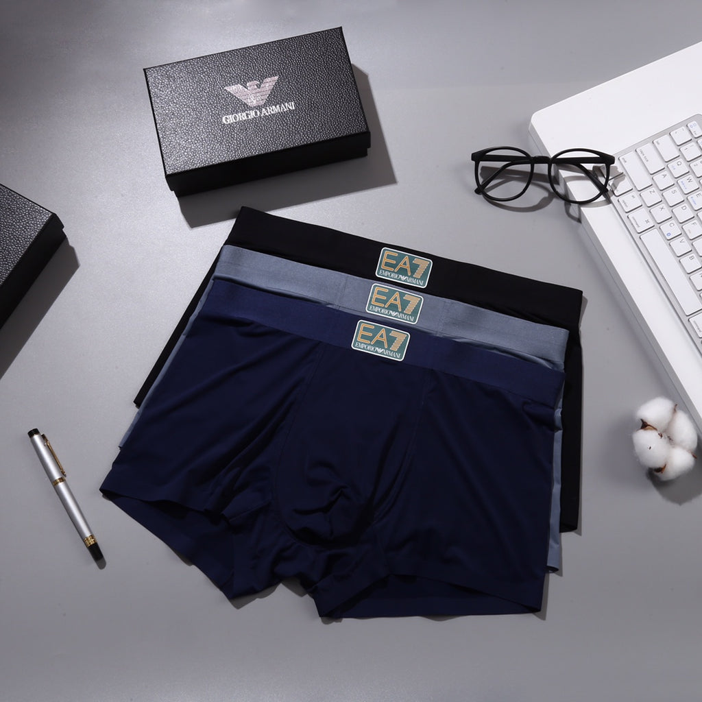 Armani Ea7 Patch Details Men's Boxer Briefs - 3-Piece Box