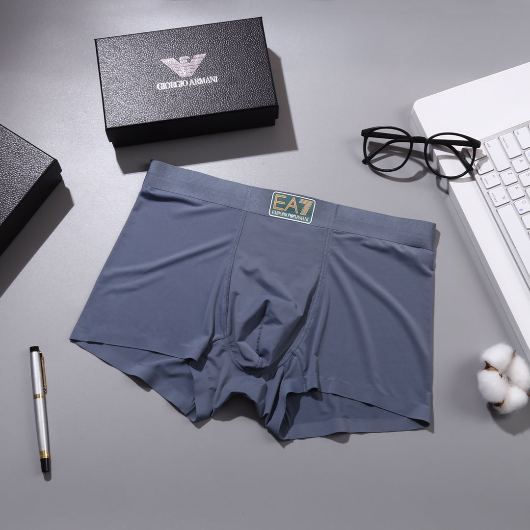 Armani Nylon-Blend Logo Detail Men's Boxer Briefs - 3-Piece Box