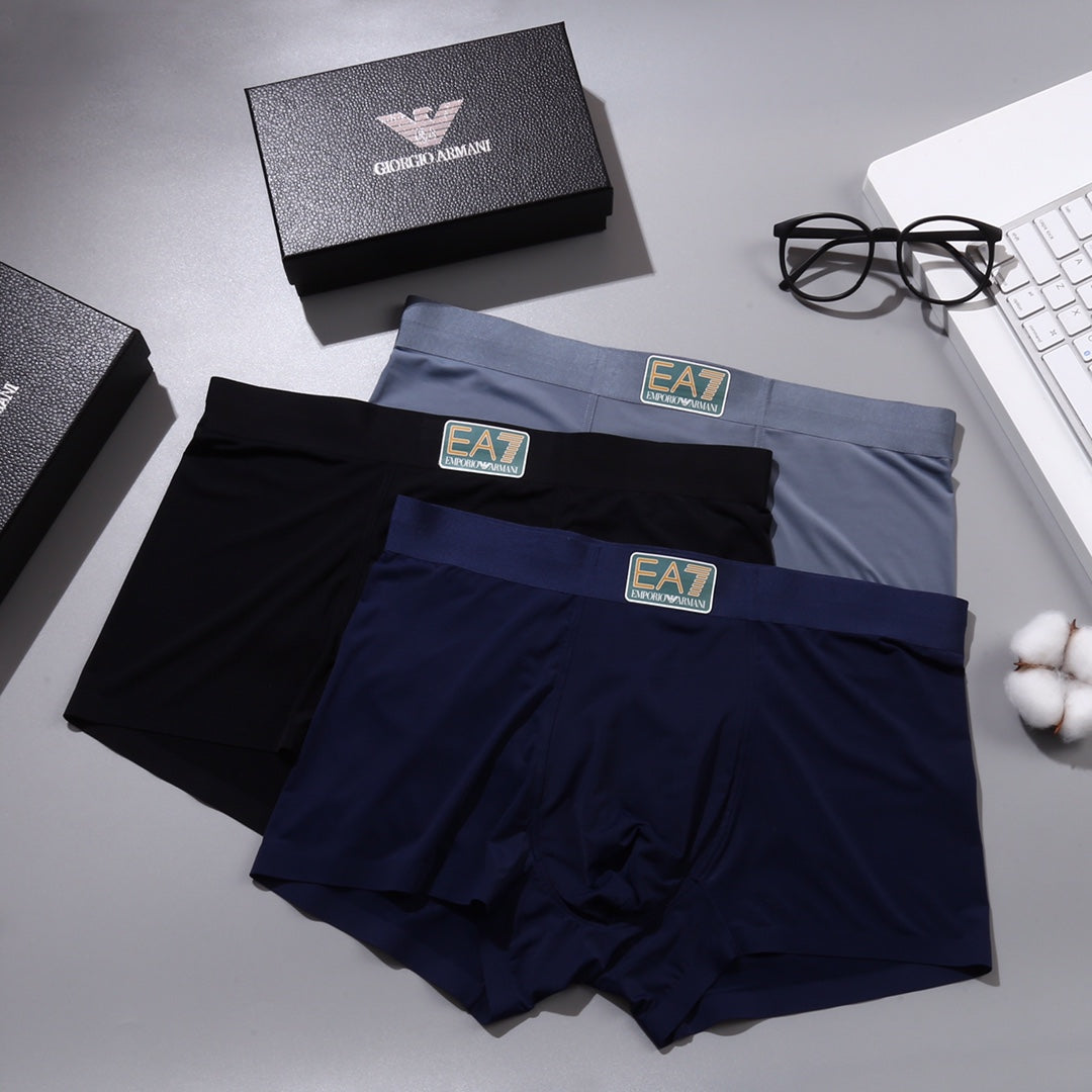 Armani Ea7 Patch Details Men's Boxer Briefs - 3-Piece Box