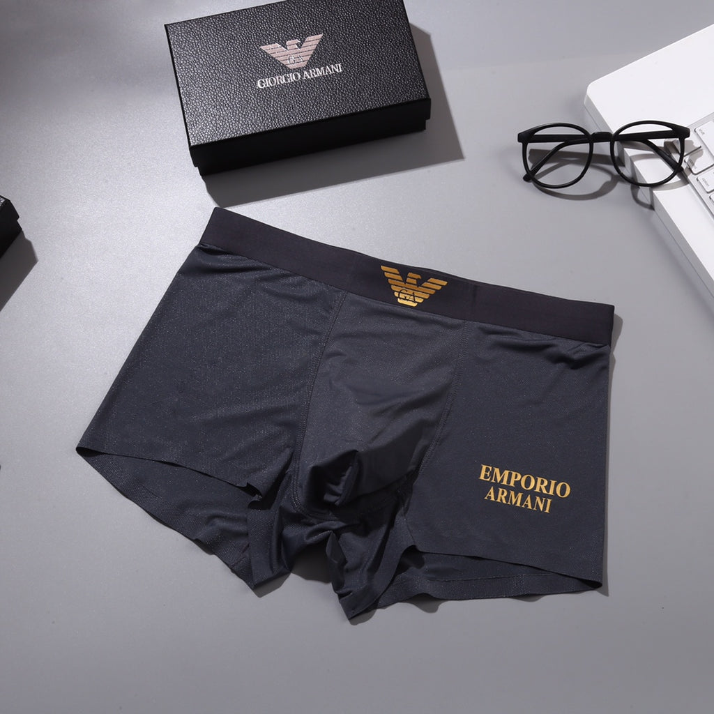 Armani Gold-Tone Eagle Details Men's Boxer Briefs - 3-Piece Box