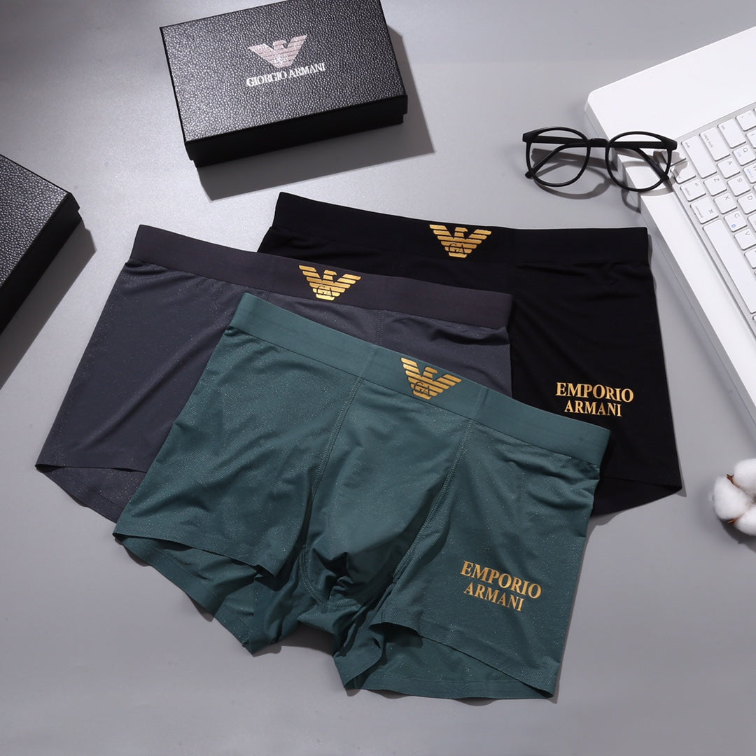 Emporio Armani Eagle Logo Cotton-Blend Boxer Briefs - Box of 3