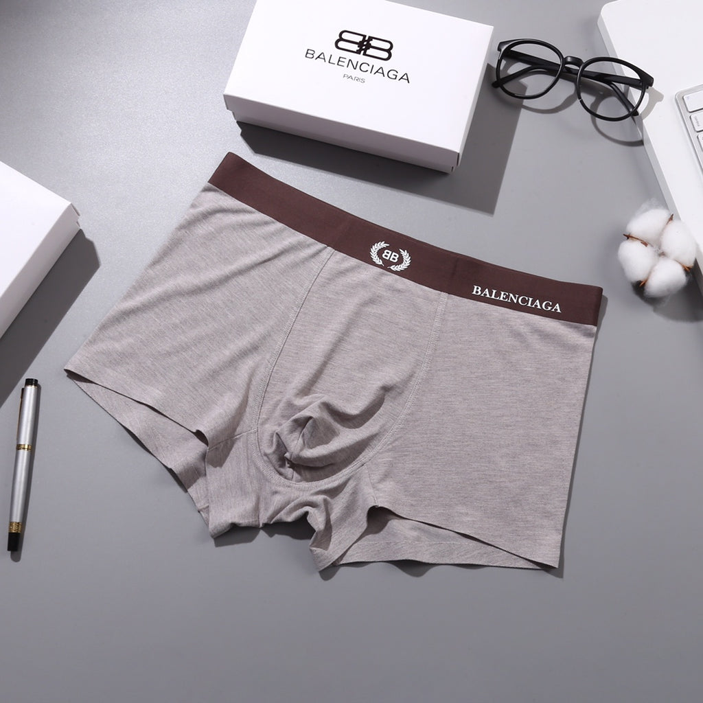 Balenciaga Visible Colour, Waistband And Emblem Details Men's Boxer Briefs - 3-Piece Box