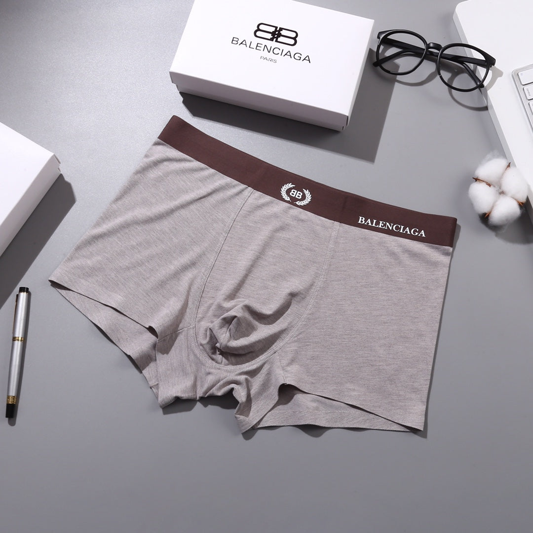 Balenciaga Visible Waistband, Colour And Emblem Details Men's Boxer Briefs - 3-Piece Box