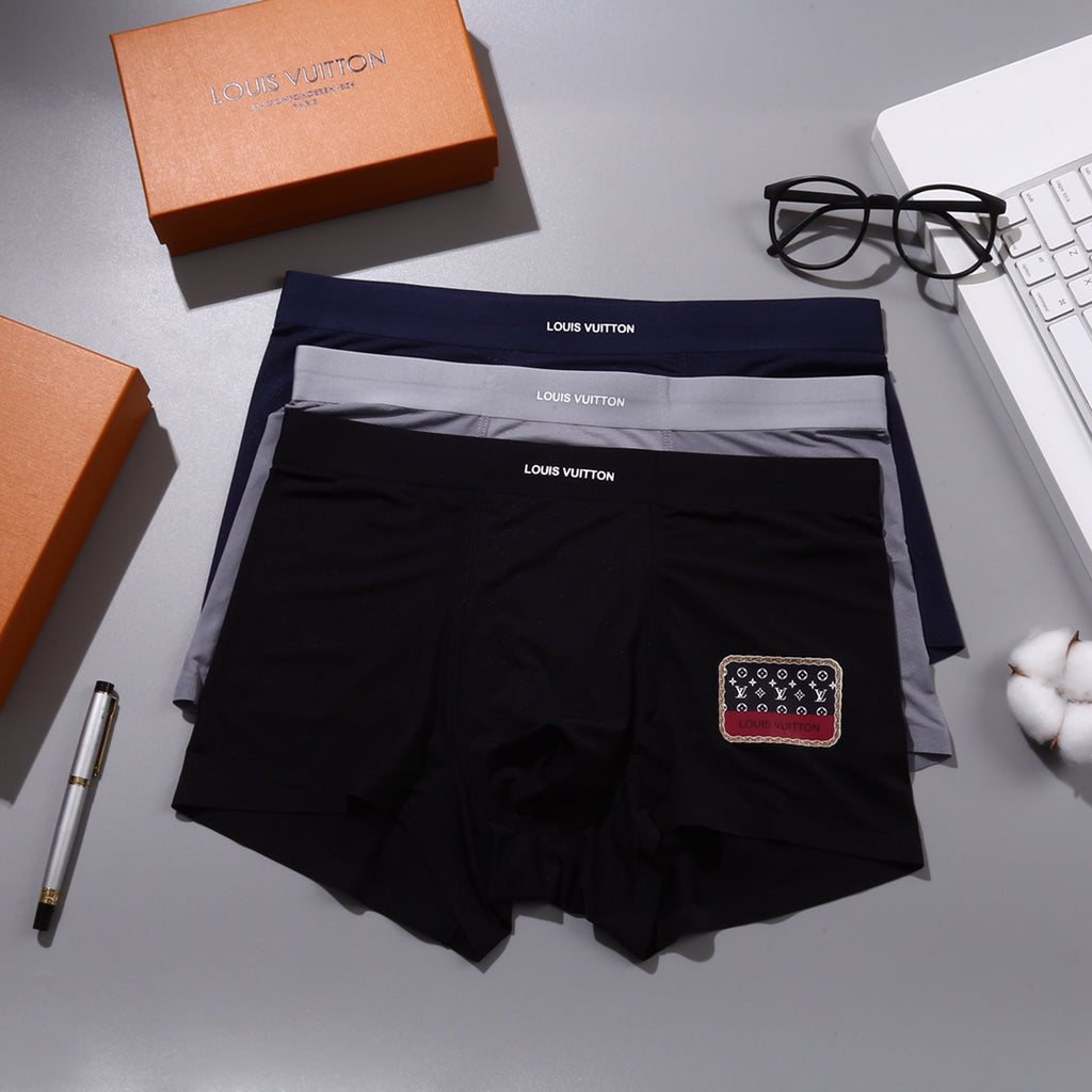 Louis Vuitton Visible Colour, Waistband And Emblem Details Men's Boxer Briefs - 3-Piece Box