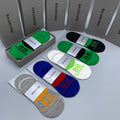 Balenciaga Cotton Visible Colour, Cuff And Emblem Details No-Show Socks - 5-Pair Set