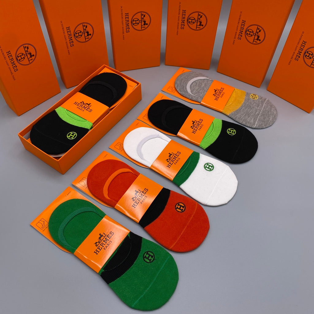 Hermes Breathable No-Show Socks – 5-Pair Pack