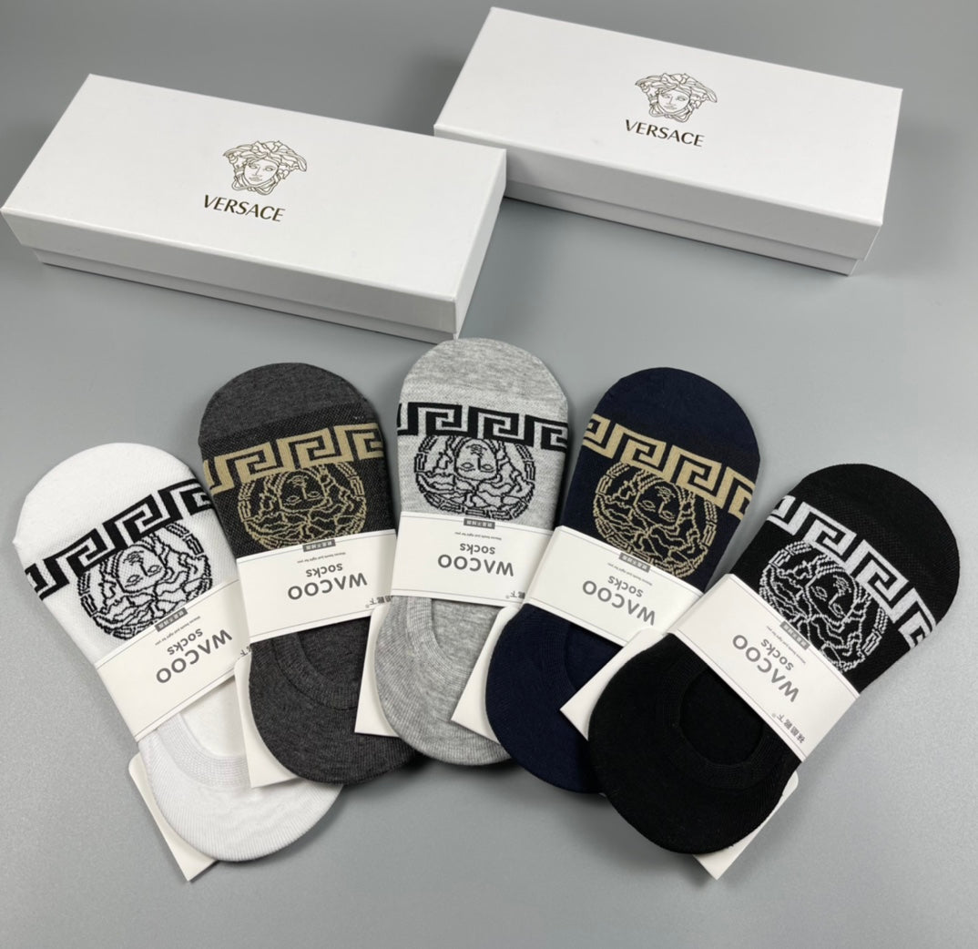 Versace Cotton Crew Socks - 5-Pair Pack