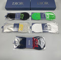 Dior Cotton Visible Cuff, Colour And Emblem Details No-Show Socks - 5-Pair Set