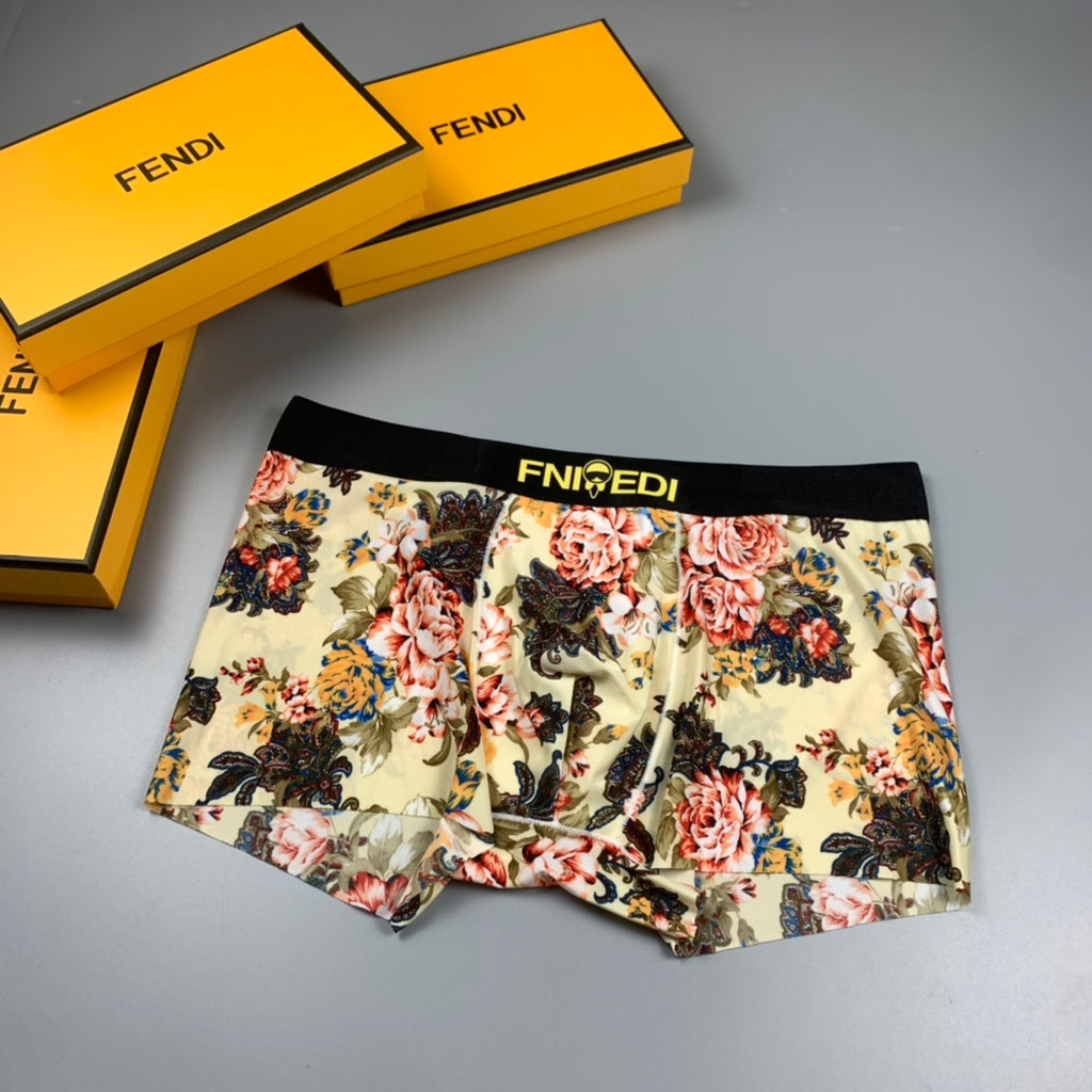 Fendi Contrast Logo Waistbands Men's Boxer Briefs - 3-Piece Box