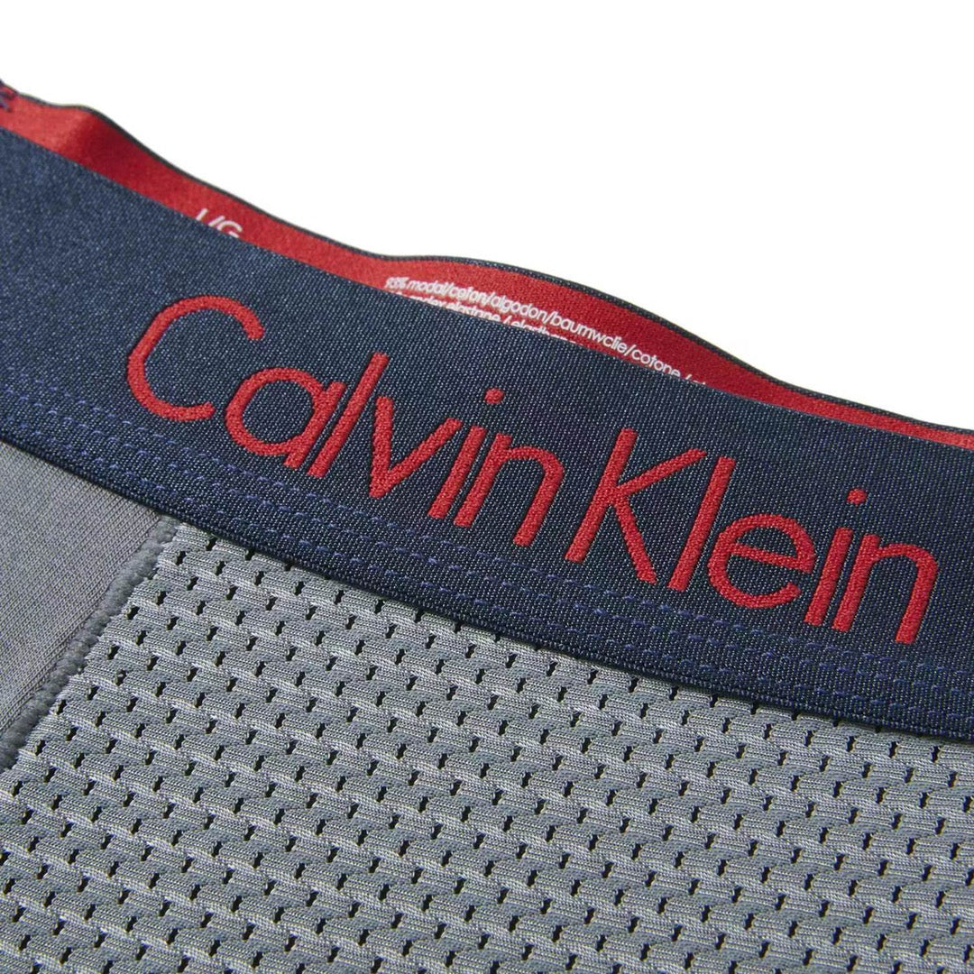 Calvin Klein Navy-And-Red Waistbands Men's Boxer Briefs - 3-Piece Box