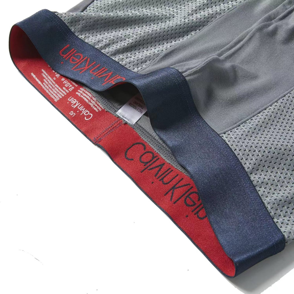 Calvin Klein Navy-And-Red Waistbands Men's Boxer Briefs - 3-Piece Box