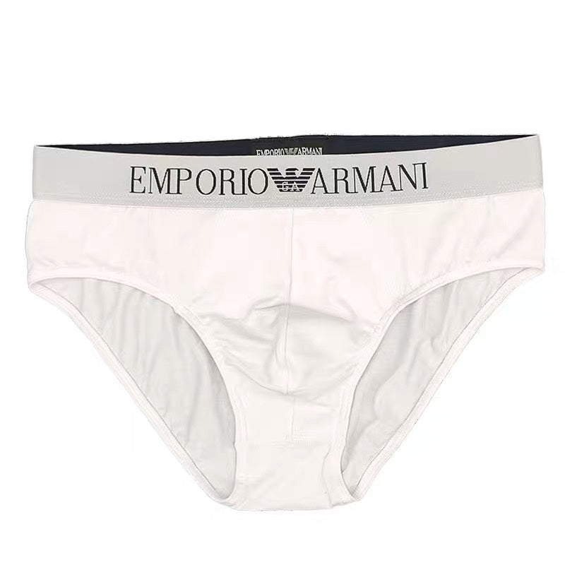 Armani Broad Contrast Waistbands Men's Briefs - 3-Piece Box