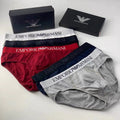 Armani Broad Contrast Waistbands Men's Briefs - 3-Piece Box