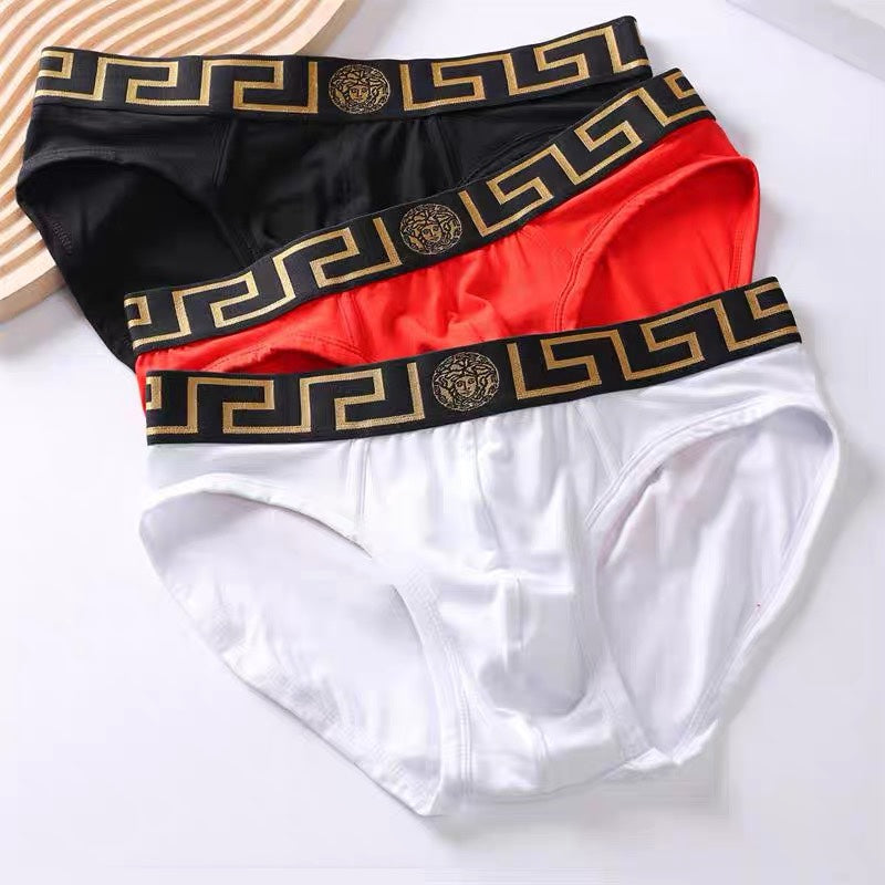 Versace Greek-Key Waistbands Men's Briefs