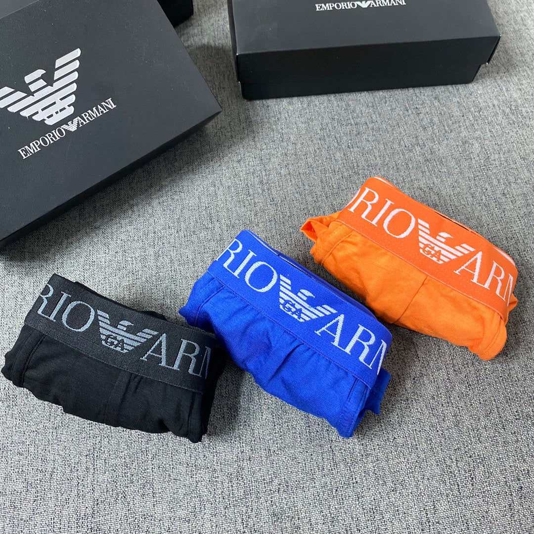Armani Modal Broad Logo Waistbands Men's Boxer Briefs - 3-Piece Box
