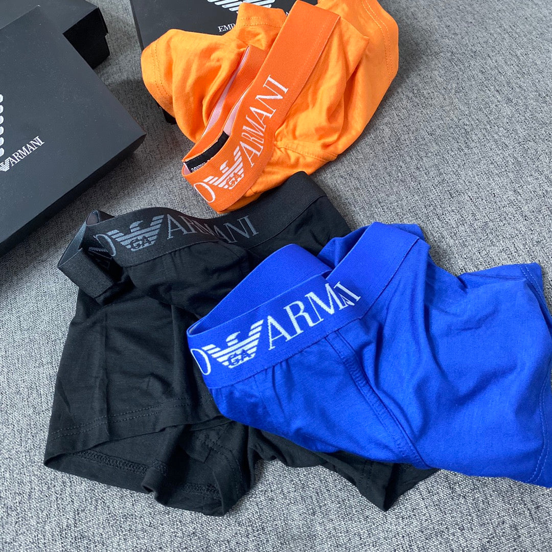 Armani Modal Broad Logo Waistbands Men's Boxer Briefs - 3-Piece Box