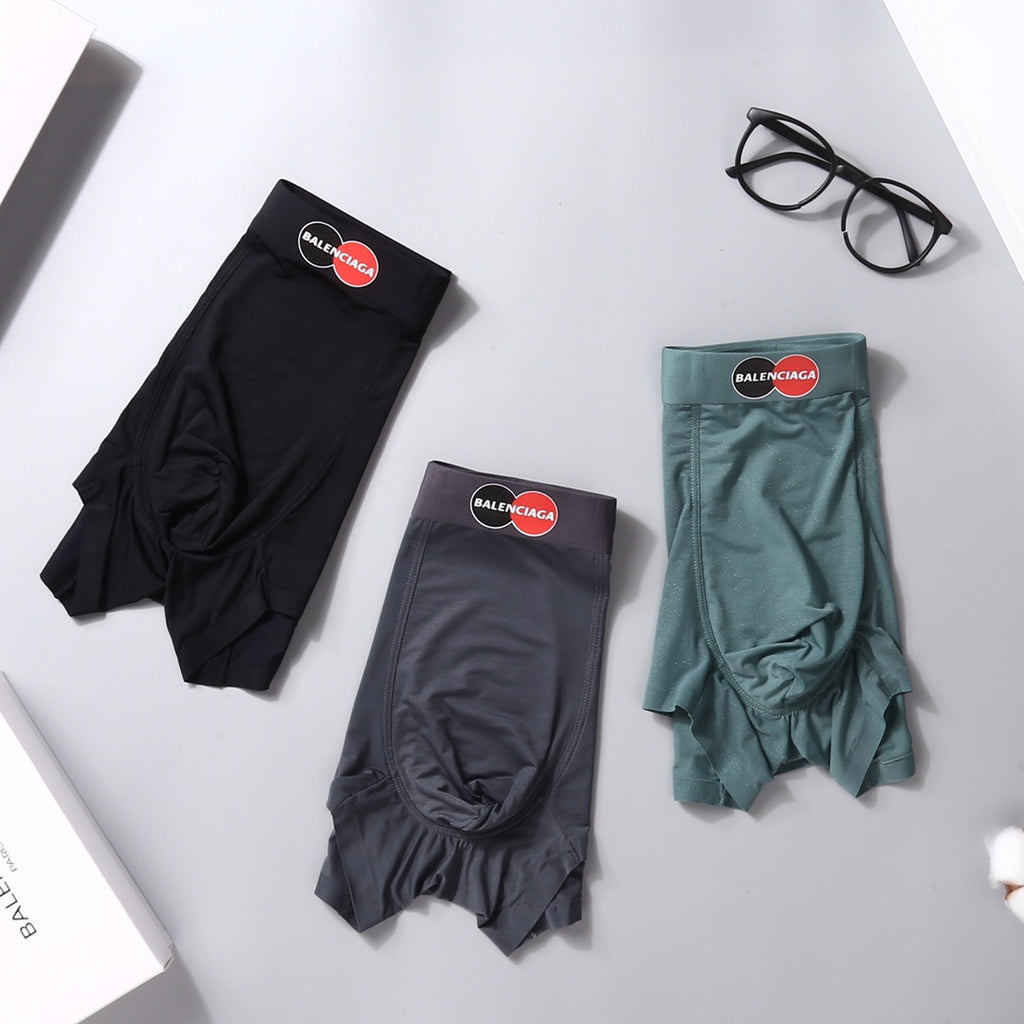 Balenciaga Circular Front Emblems Men's Boxer Briefs - 3-Piece Box