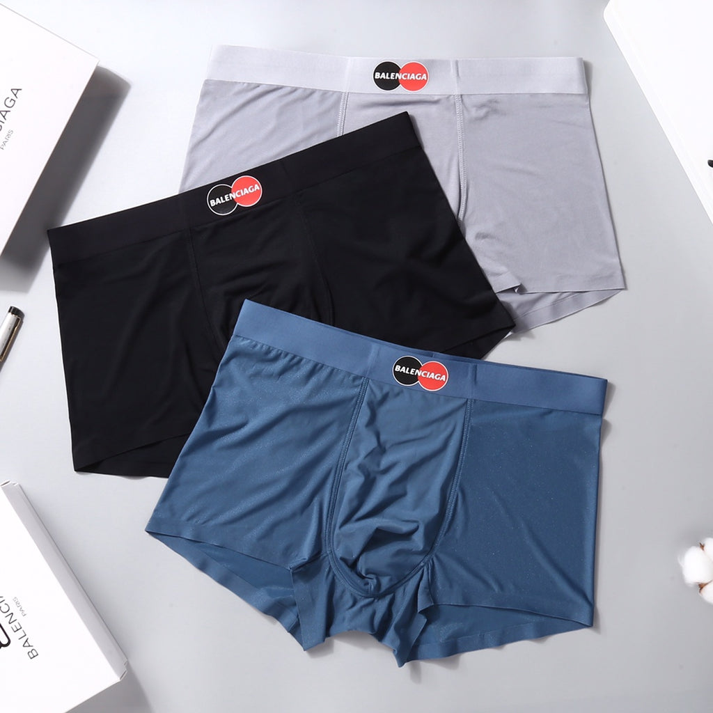 Balenciaga Visible Colour, Waistband And Emblem Details Men's Boxer Briefs - 3-Piece Box