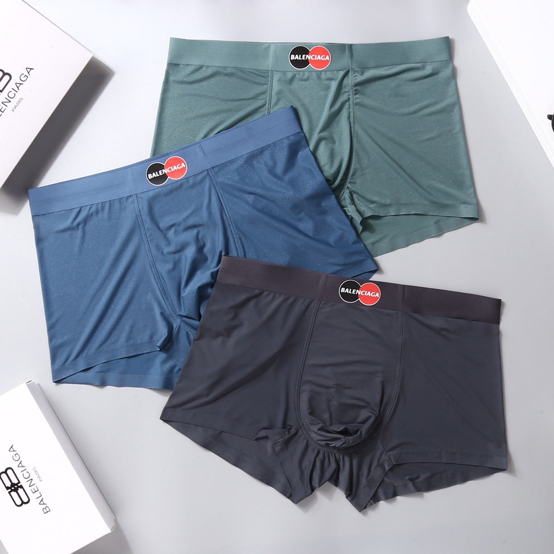 Balenciaga Visible Colour, Waistband And Emblem Details Men's Boxer Briefs - 3-Piece Box