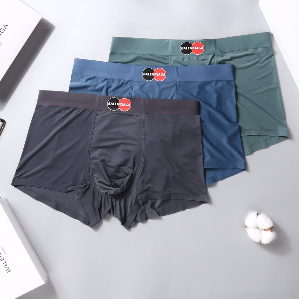 Balenciaga Visible Colour, Waistband And Emblem Details Men's Boxer Briefs - 3-Piece Box