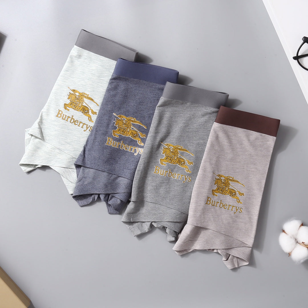 Burberry Visible Waistband, Colour And Emblem Details Men's Boxer Briefs - 3-Piece Box