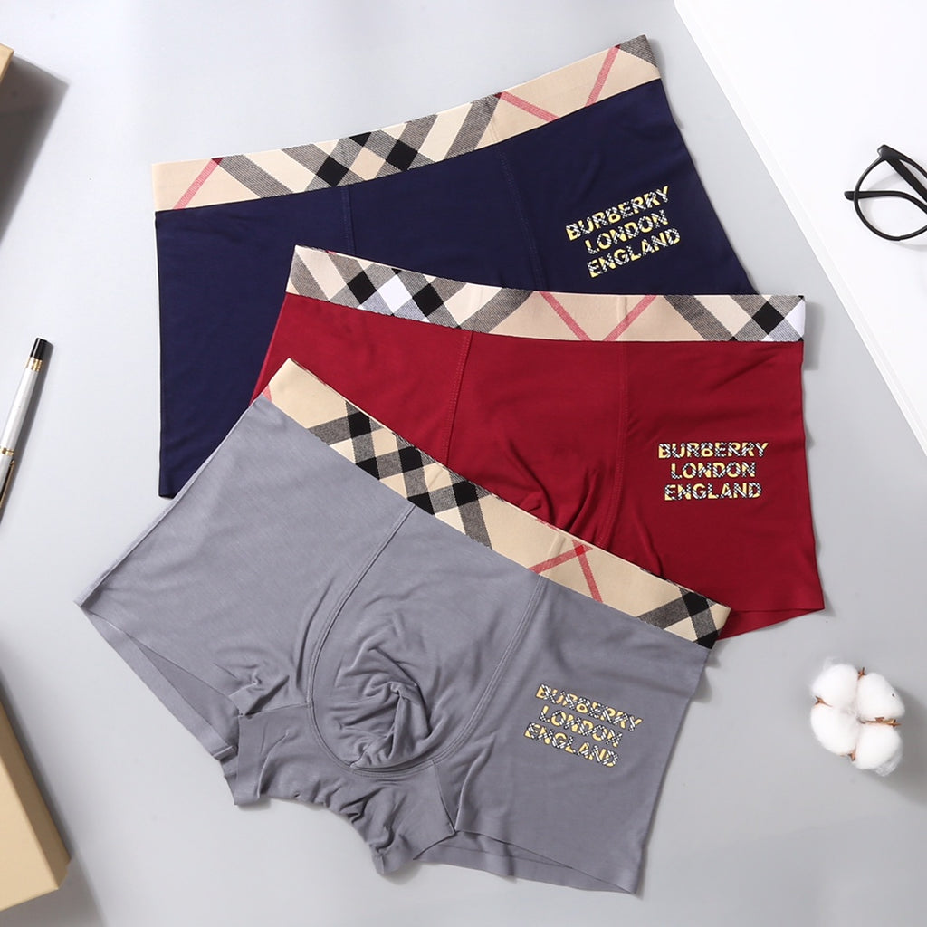 Burberry Heritage Check-Waistband Modal-Blend Boxer Briefs - Box of 3