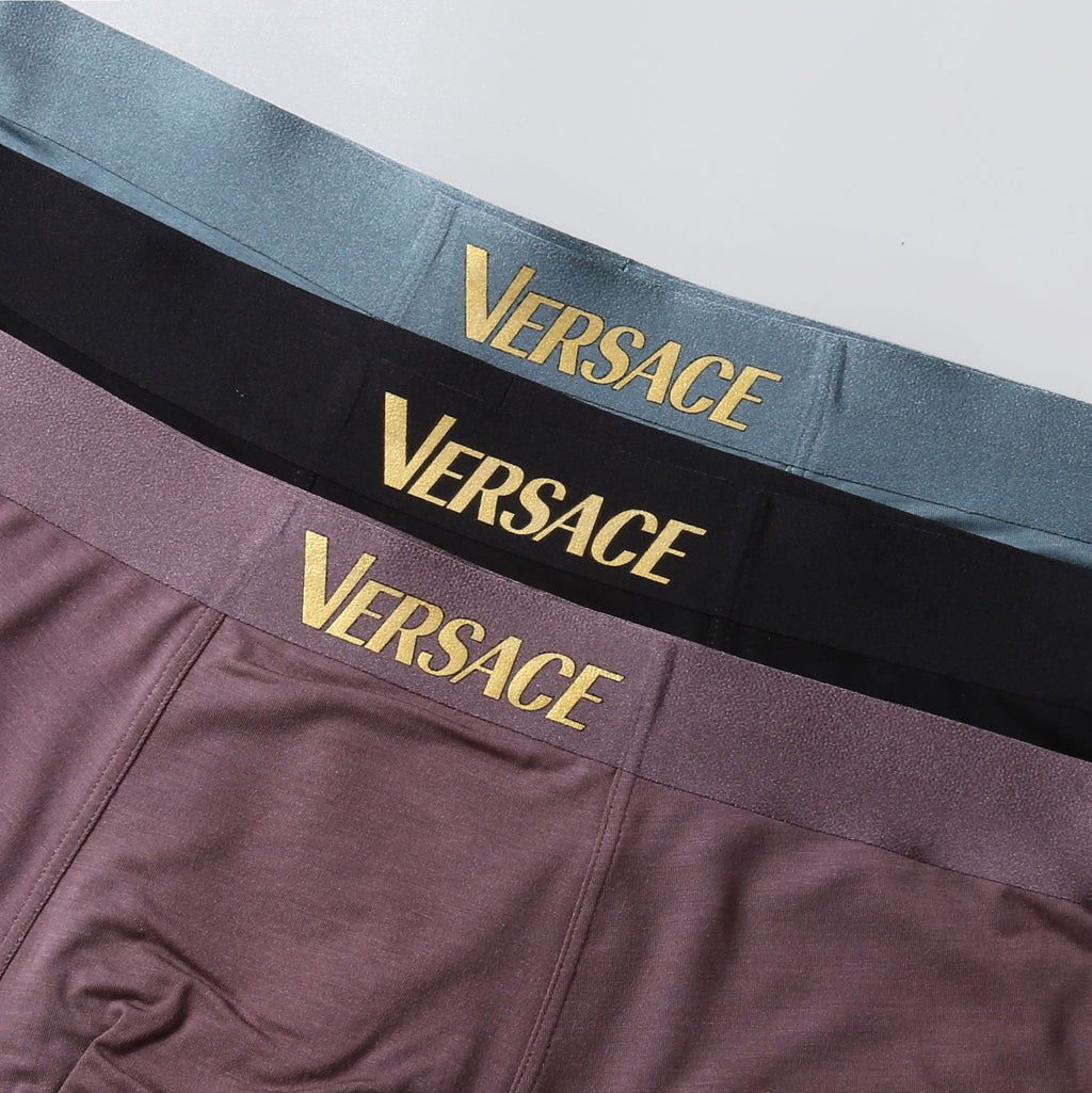 Versace Contrast Medallion Details Men's Boxer Briefs - 3-Piece Box