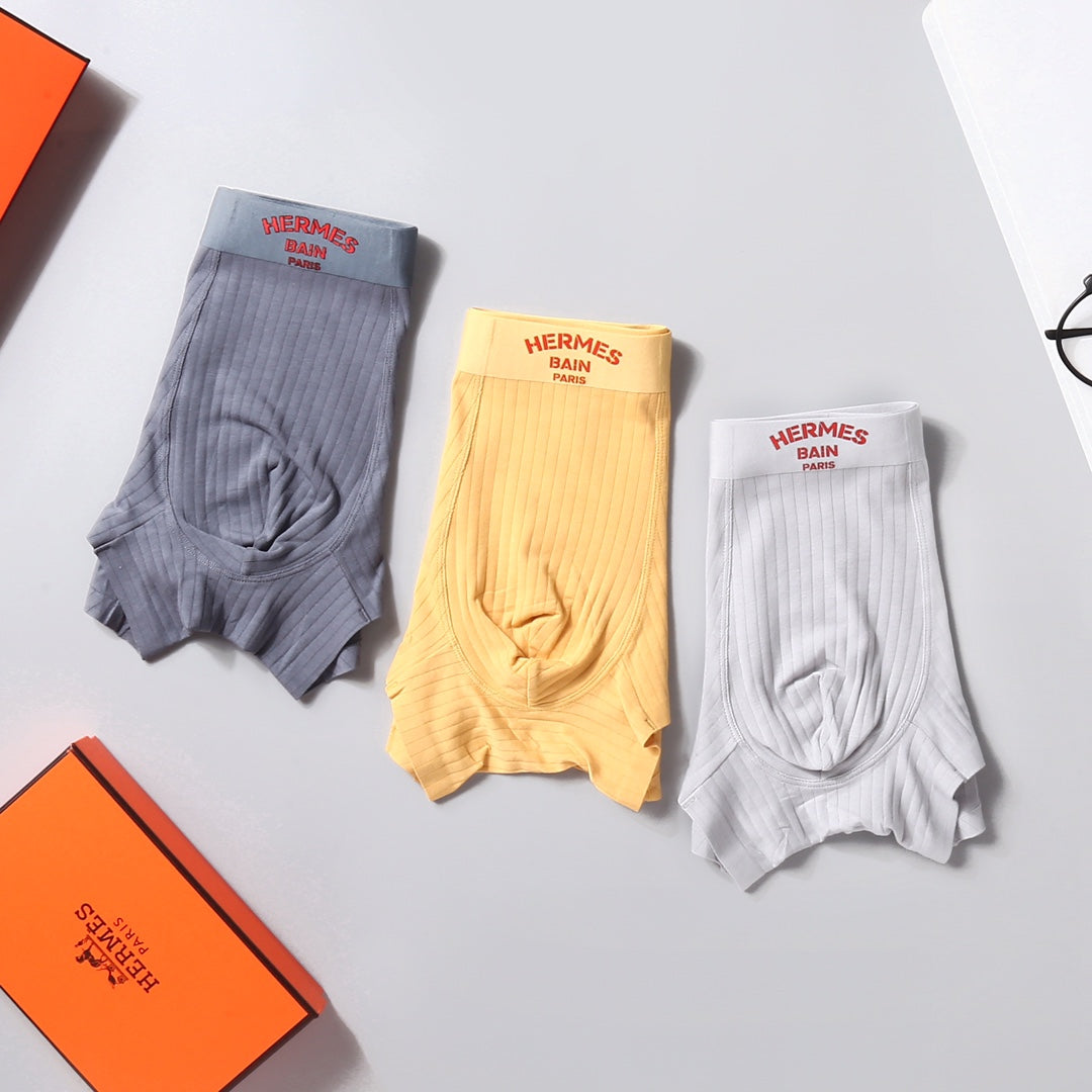 Hermes Cotton Blend Boxer Briefs - 3-Piece Box