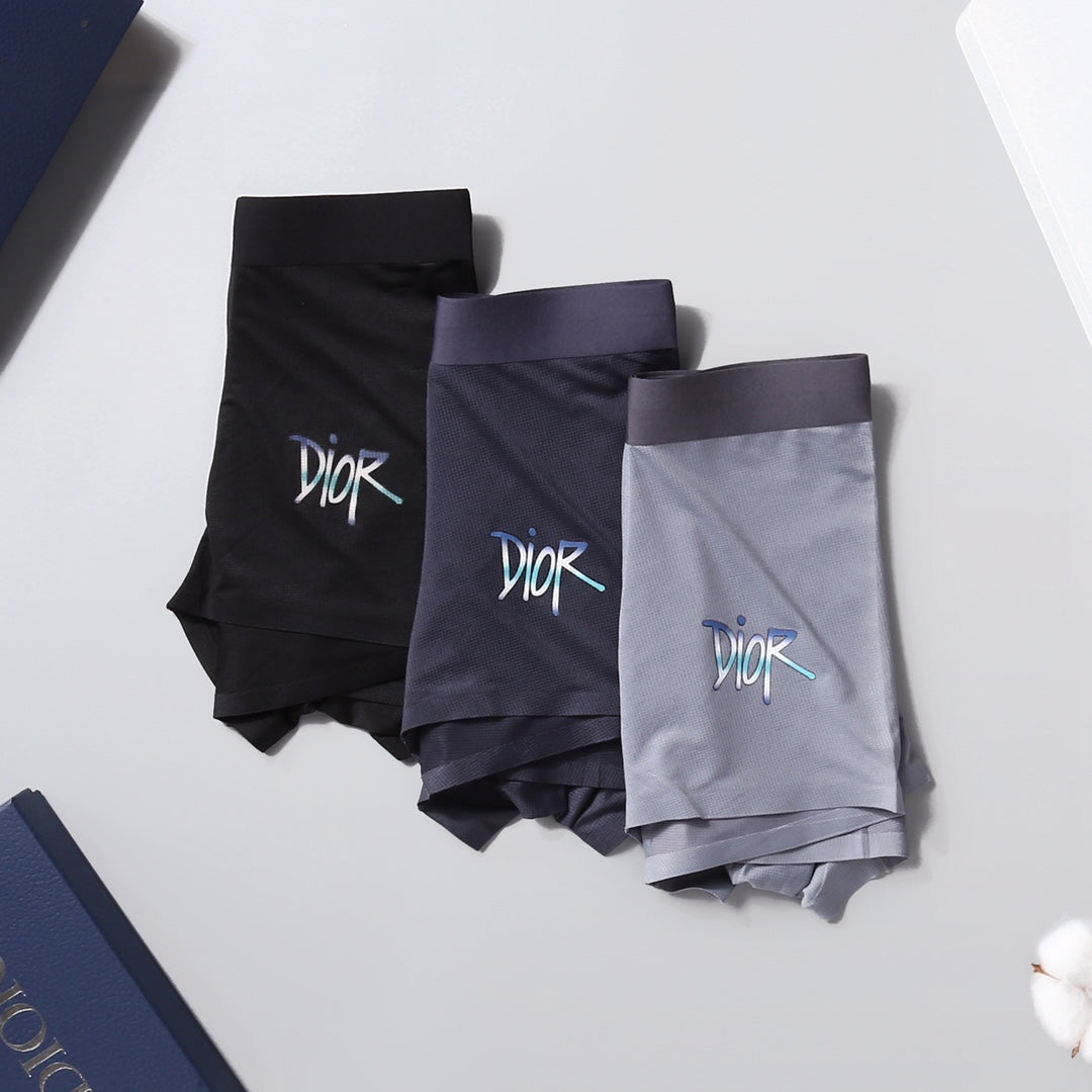 Dior Visible Branded Waistband Or Emblem Details Men's Boxer Briefs - 3-Piece Box