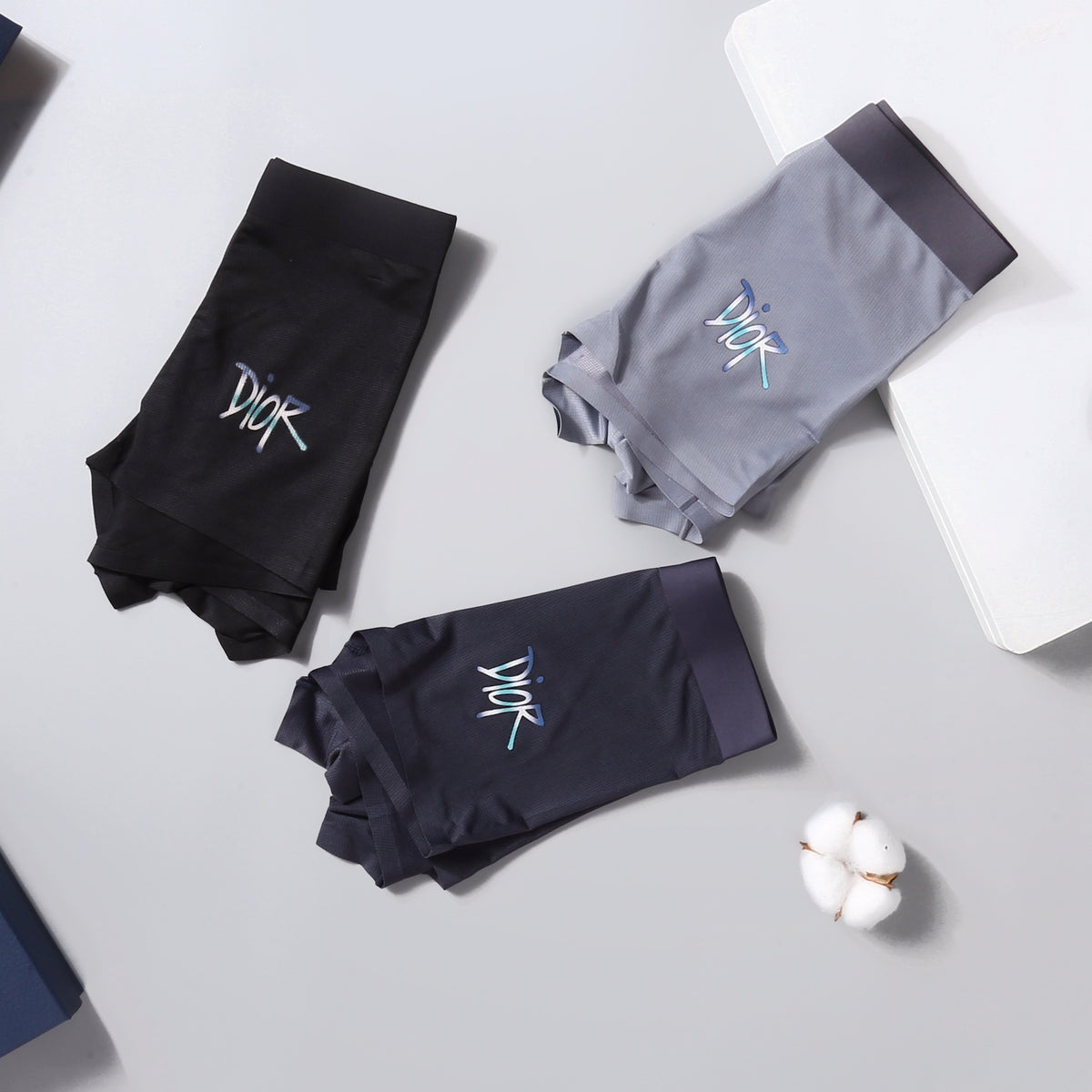Dior Visible Branded Waistband Or Emblem Details Men's Boxer Briefs - 3-Piece Box