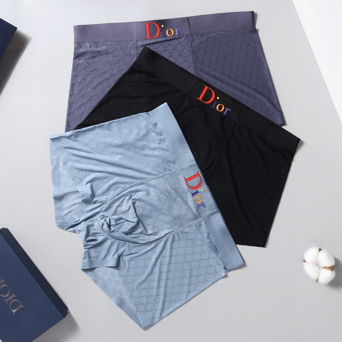 Dior Five-Colour Boxer Briefs 3-Piece Box Collection Essentials