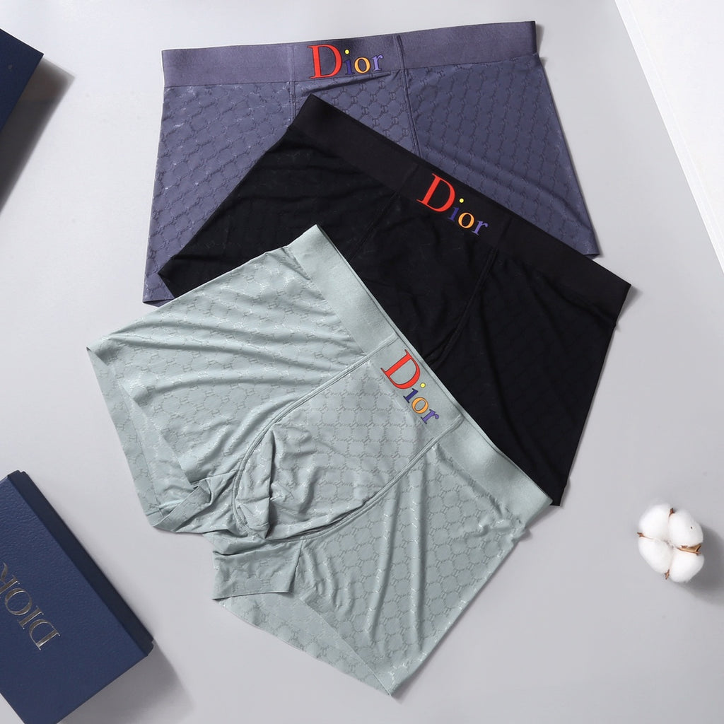 Dior Five-Colour Boxer Briefs 3-Piece Box Collection Essentials