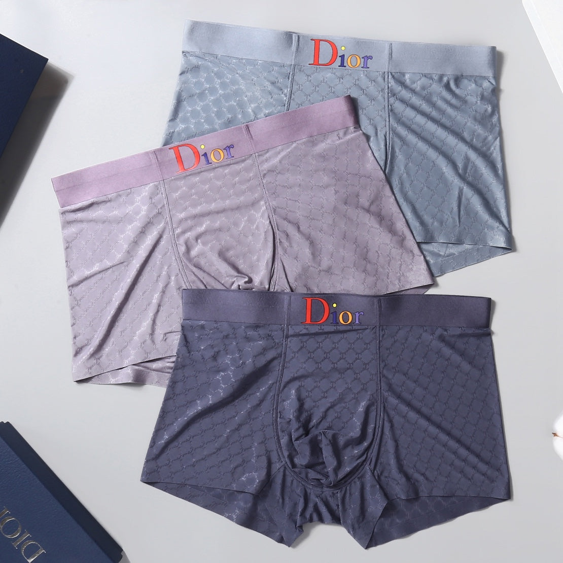 Dior Five-Colour Boxer Briefs 3-Piece Box Collection Essentials