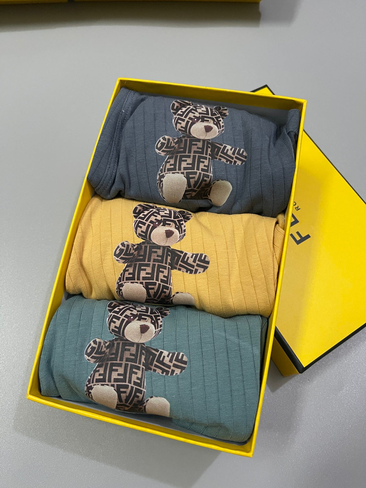 Fendi Bear Graphics Men's Boxer Briefs - 3-Piece Box