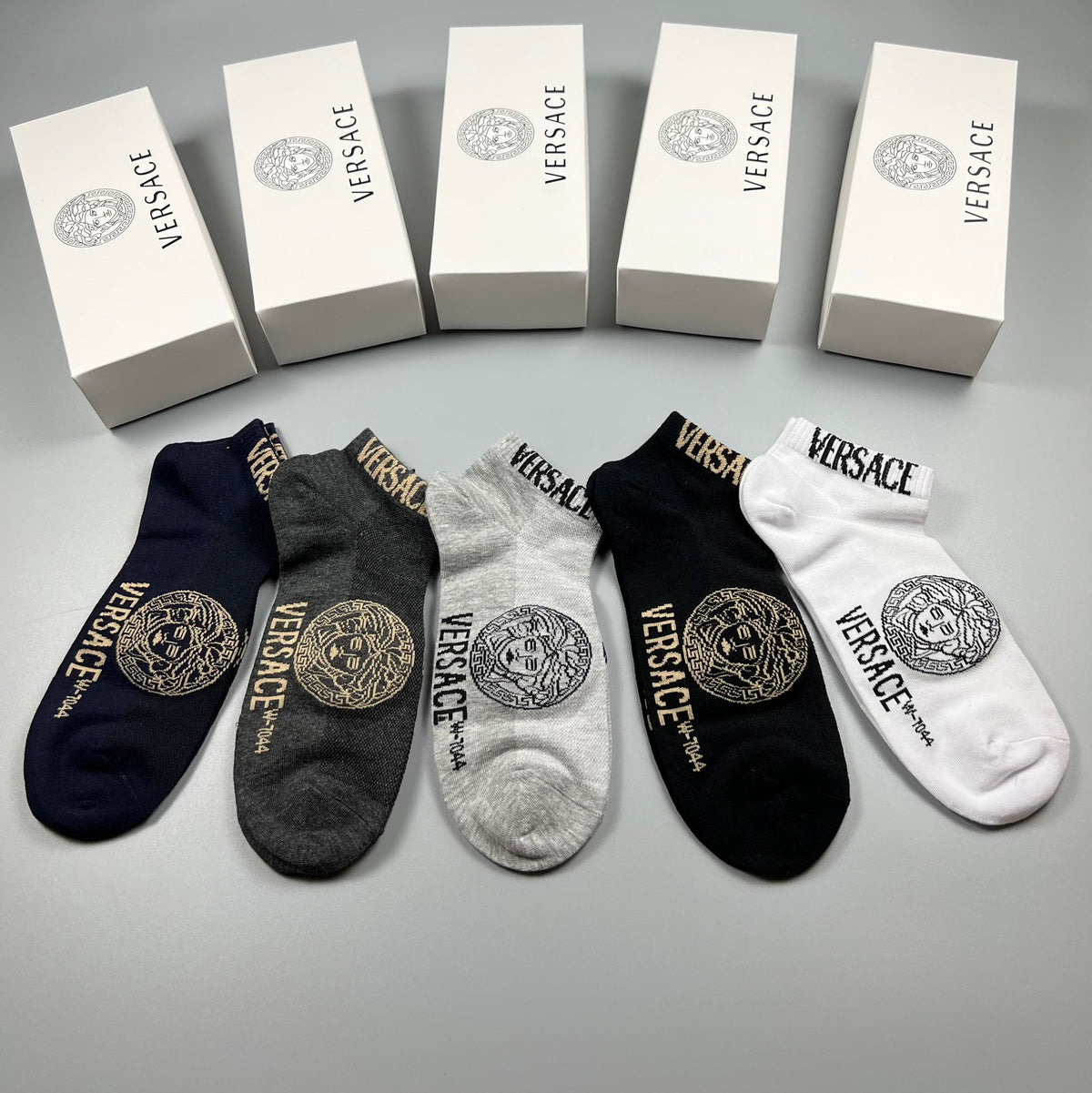 Versace Cotton Crew Socks - 5-Pair Set
