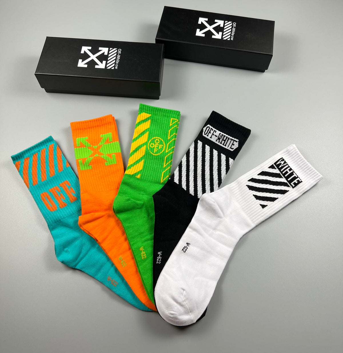 Off-White Graphic Details Crew Socks - 5-Pair Set