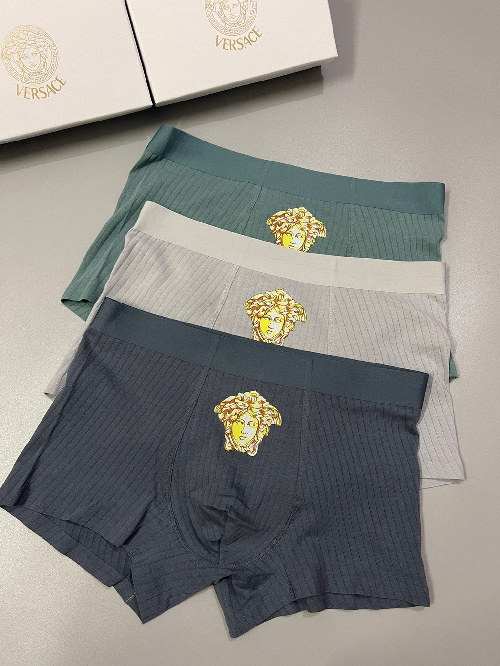 Versace Cotton Men's Boxer Briefs - 3-Piece Box