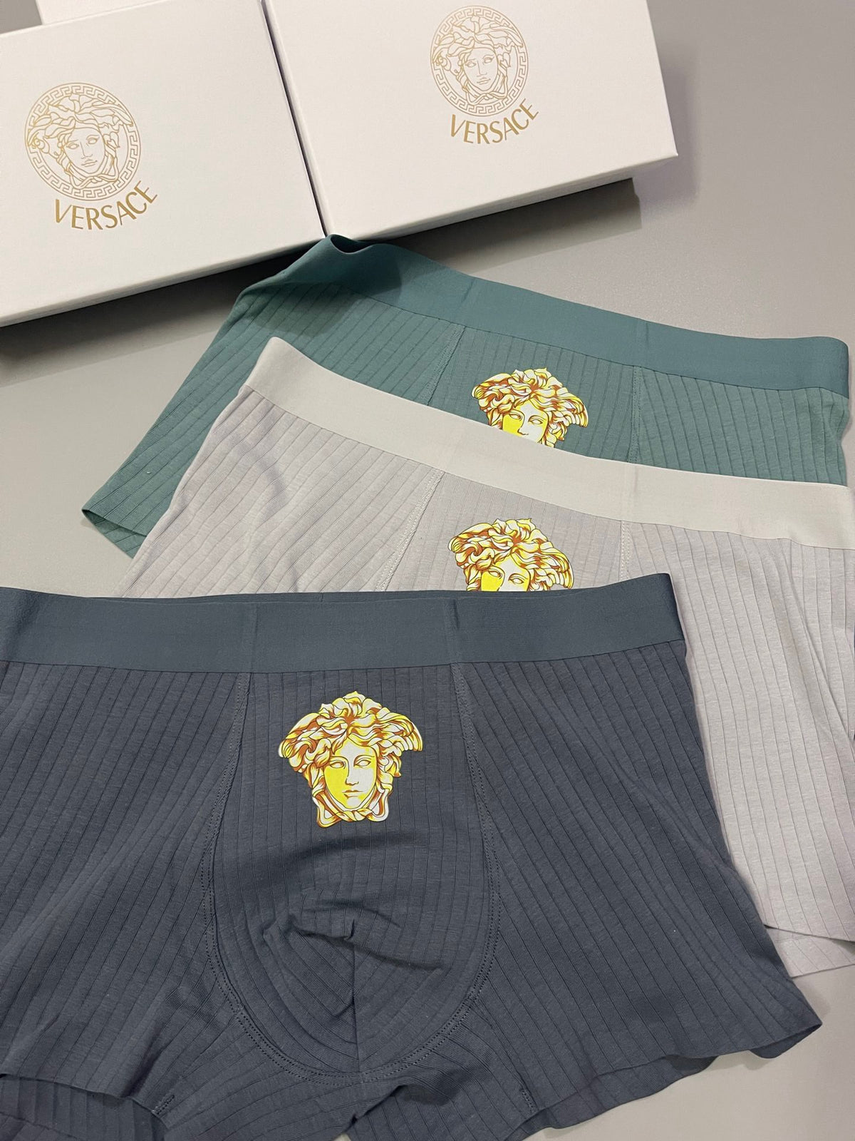 Versace Medallion Motifs Men's Boxer Briefs - 3-Piece Box